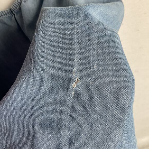 Cloth and Stone Womens Light Denim Crop Top Made in USA Small C1128 - Picture 6 of 7